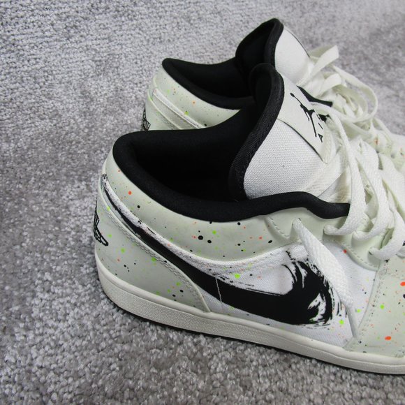 Jordan 1 Low Mens Size 11 Sneakers Brushstroke Sneakers Gray Splatter Shoes main image 6